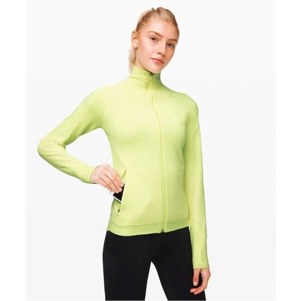 Lululemon Athletica Light Green athletic Zip-Up Jacket